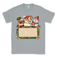 Heather Grey santa reindeer snowman preview and costom name Classic Tee - MaliasSmallBusiness