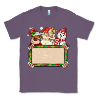 Lavender santa reindeer snowman preview and costom name Classic Tee - MaliasSmallBusiness