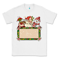 White santa reindeer snowman preview and costom name Classic Tee - MaliasSmallBusiness