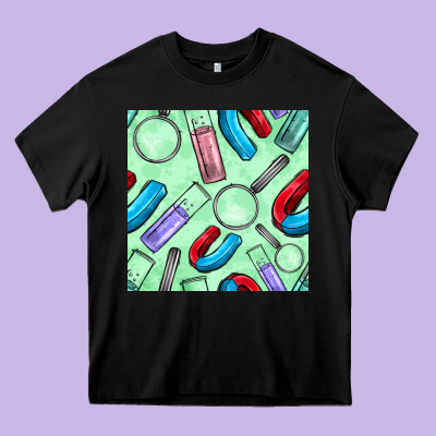 Sciences Seamless Pattern Heavy Core Tee Designed By Bundleandbundleshop