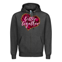 Charcoal Heather Better together Valentine's Day Zipper Hoodie - HowdyJamesFarm