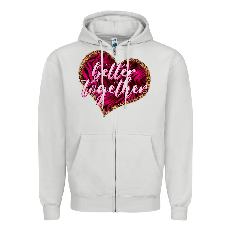 Better Together Valentine's Day Zipper Hoodie by HowdyJamesFarm | Teevron