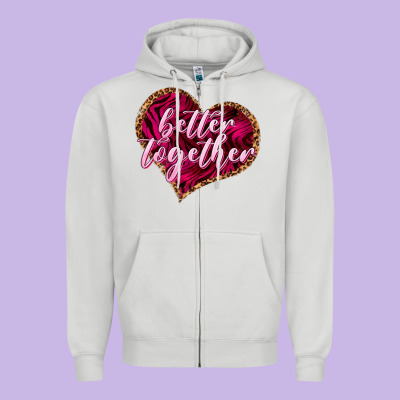 Better Together Valentine's Day Zipper Hoodie Designed By Howdyjamesfarm