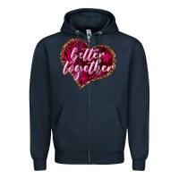 Navy Better together Valentine's Day Zipper Hoodie - HowdyJamesFarm