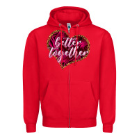 Red Better together Valentine's Day Zipper Hoodie - HowdyJamesFarm