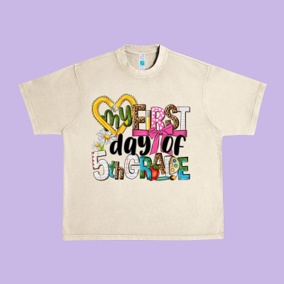 My First Day Of 5th Grade Urban Heavy Tee Designed By Nancycooperartshop