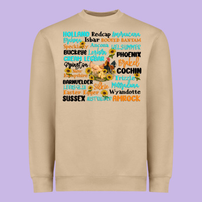 Chicken Typography Heavyweight Sweatshirt Designed By Artiststas