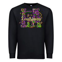 Black louisiana mardi gras Premium Sweatshirt - OliviaCreatesArt
