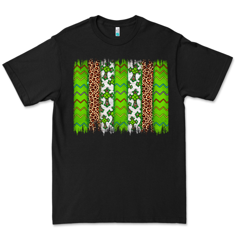 Western St. Patrick's Shamrock Cross Leopard Brushstroke Premium Tee by Artiststas | Teevron