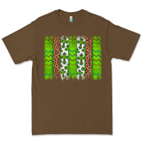 Cacao Western St. Patrick's Shamrock Cross Leopard Brushstroke Premium Tee - Artiststas