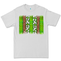 Dove Grey Western St. Patrick's Shamrock Cross Leopard Brushstroke Premium Tee - Artiststas