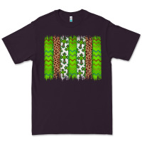 Plum Western St. Patrick's Shamrock Cross Leopard Brushstroke Premium Tee - Artiststas