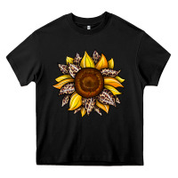 Black sunflower leopard Heavy Core Tee - JahusDesignShop