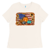 Bone american flag fall backgraund Ladies Tee - JahusDesignShop