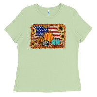 Matcha american flag fall backgraund Ladies Tee - JahusDesignShop