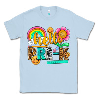 Dusty Blue hello pre k Classic Tee - NancyCooperArtShop