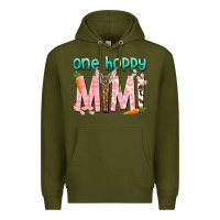 Army Green One hoppy Mimi Easter Day Premium Hoodie - HowdyJamesFarm