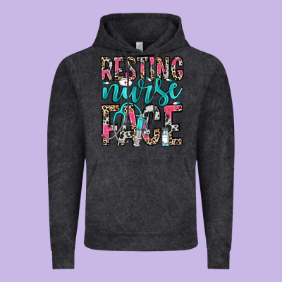 Resting Nurse Face Vintage Hoodie Designed By Nancycooperartshop