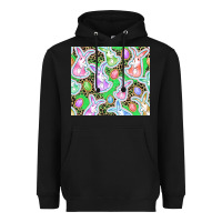Black Easter bunny and egg Heavyweight Hoodie - CowGirlArtShop