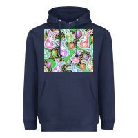 Navy Easter bunny and egg Heavyweight Hoodie - CowGirlArtShop