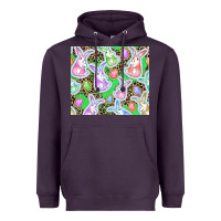 Plum Easter bunny and egg Heavyweight Hoodie - CowGirlArtShop
