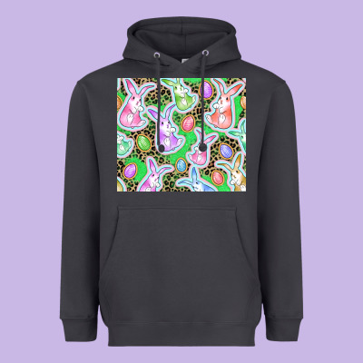 Easter Bunny And Egg Heavyweight Hoodie Designed By Cowgirlartshop