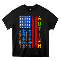 Black autism american flag Heavy Core Tee - AdoDesignShop