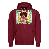 Burgundy summer vibes afro kid Zipper Hoodie - TumblerDesignByShophia