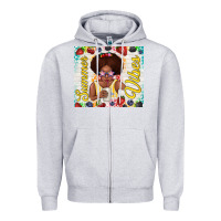 Heather Grey summer vibes afro kid Zipper Hoodie - TumblerDesignByShophia
