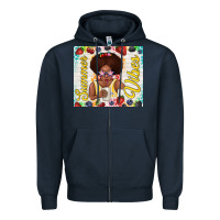 Navy summer vibes afro kid Zipper Hoodie - TumblerDesignByShophia