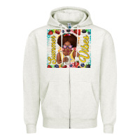 Oatmeal Heather summer vibes afro kid Zipper Hoodie - TumblerDesignByShophia