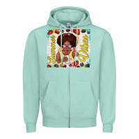 Seafoam summer vibes afro kid Zipper Hoodie - TumblerDesignByShophia