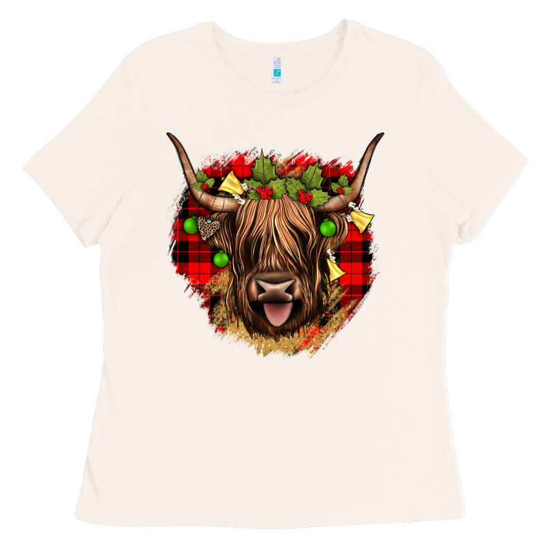 Highland Cow  Christmas Ladies Tee by JahusDesignShop | Teevron