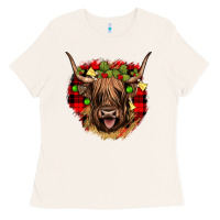 Bone highland cow  christmas Ladies Tee - JahusDesignShop