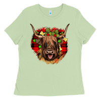 Matcha highland cow  christmas Ladies Tee - JahusDesignShop