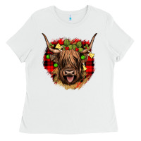 White highland cow  christmas Ladies Tee - JahusDesignShop