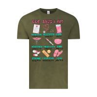 Vintage Olive god says i am nurse Vintage Tee - MaliasSmallBusiness