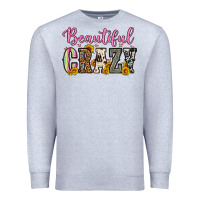 Heather Grey beautiful crazy Premium Sweatshirt - OliviaCreatesArt