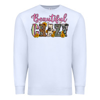 White beautiful crazy Premium Sweatshirt - OliviaCreatesArt