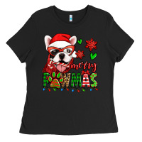 Black merry pawmas christmas french bulldog Ladies Tee - Jasminsmagicworld