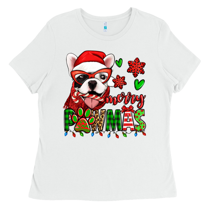 Merry Pawmas Christmas French Bulldog Ladies Tee by Jasminsmagicworld | Teevron