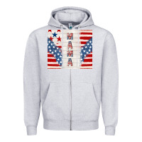 Heather Grey mama usa Zipper Hoodie - TumblerDesignByShophia