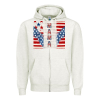 Oatmeal Heather mama usa Zipper Hoodie - TumblerDesignByShophia