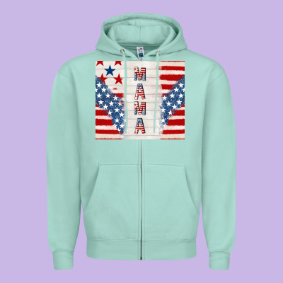 Mama Usa Zipper Hoodie Designed By Tumblerdesignbyshophia