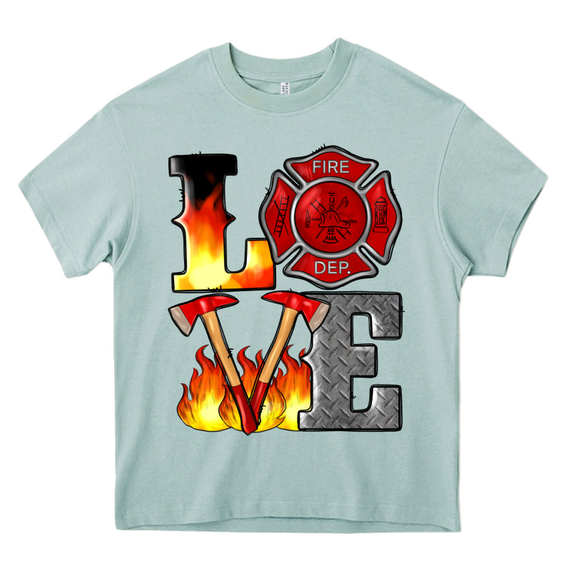 Firefighter Love Heavy Core Tee by Artiststas | Teevron