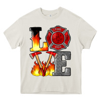 Cream firefighter love Heavy Core Tee - Artiststas