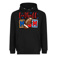 Black Football mom red and blue team color mother's day Heavyweight Hoodie - HowdyJamesFarm