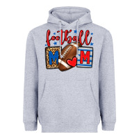 Heather Grey Football mom red and blue team color mother's day Heavyweight Hoodie - HowdyJamesFarm