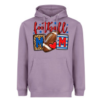 Lavender Football mom red and blue team color mother's day Heavyweight Hoodie - HowdyJamesFarm