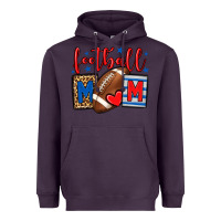 Plum Football mom red and blue team color mother's day Heavyweight Hoodie - HowdyJamesFarm